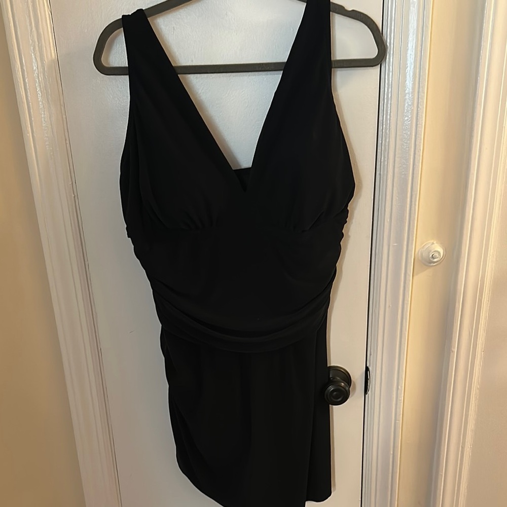 Magicsuit Black One Piece V-Neck Swimsuit with Wrap Detail